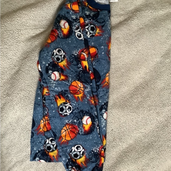 🍉Dream waves Boy’s PJs EUC flannel all over sporty print ribbed cuffs, XL 14 - Picture 4 of 7